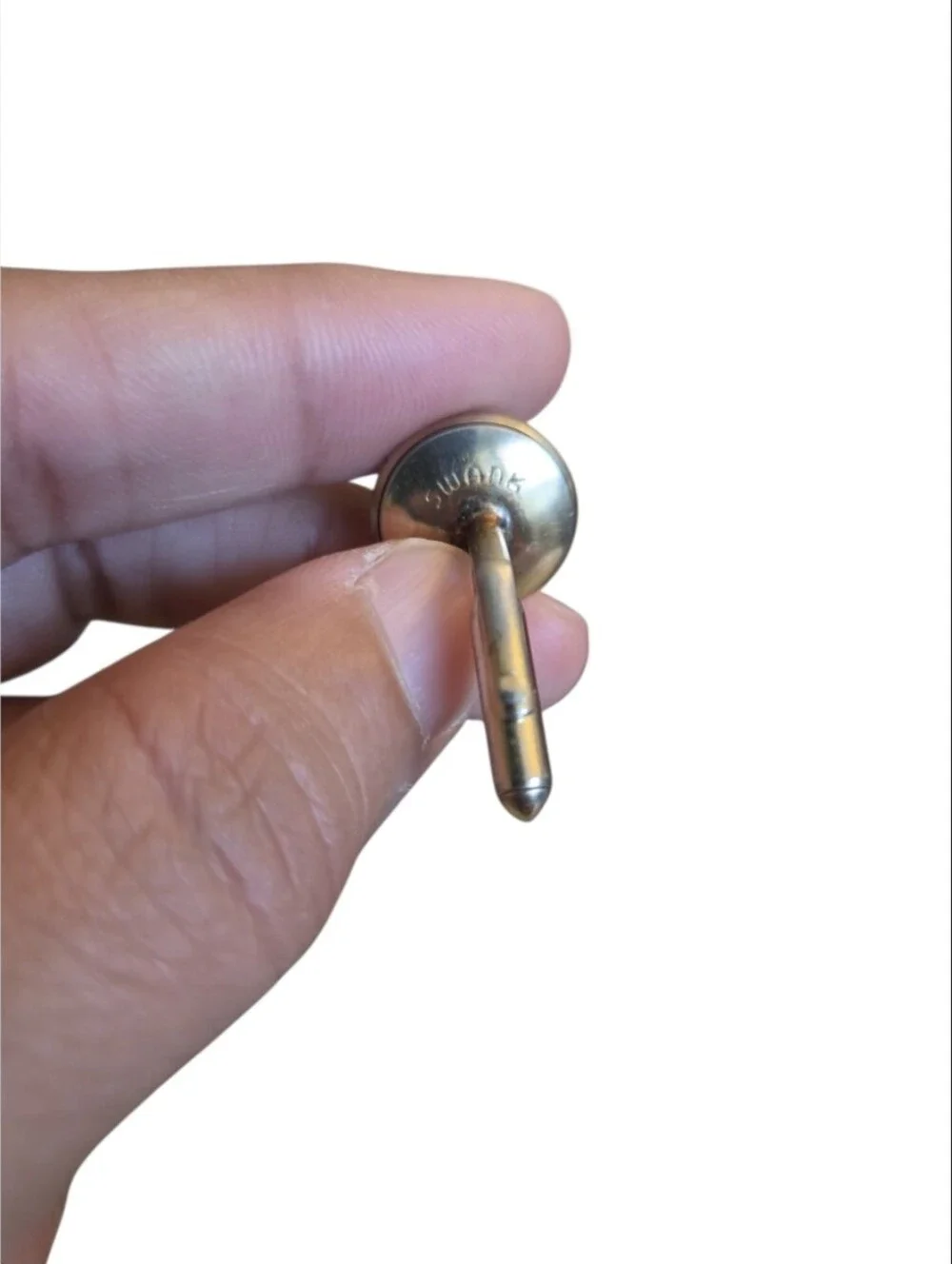 Vintage Swank Gold-Tone White Stone Cuff Links